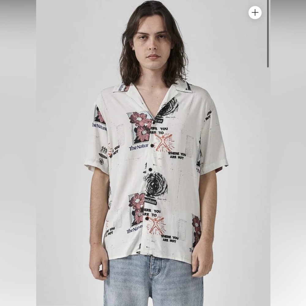 Thrills NATURE OF REALITY BOWLING SHIRT
Dirty White